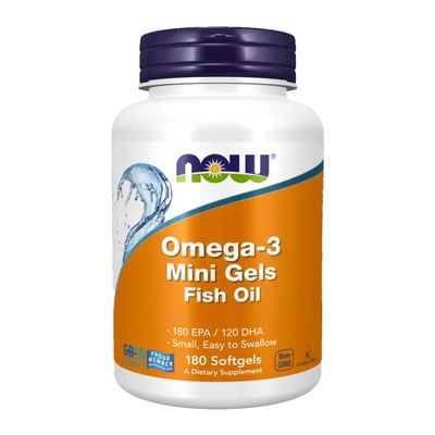 Omega-3 Mini Gels, 180 Softgels - Now Foods - Qty 1