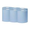 2Work 1-Ply Centrefeed Roll 300m Blue (Pack of 6) KF03803 view 1