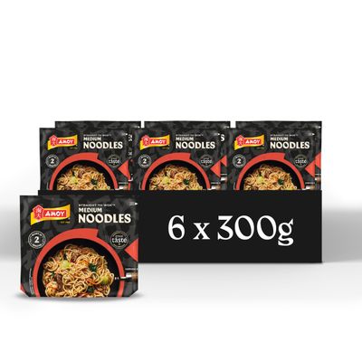 Amoy Straight to Wok Medium Noodles 6x300g