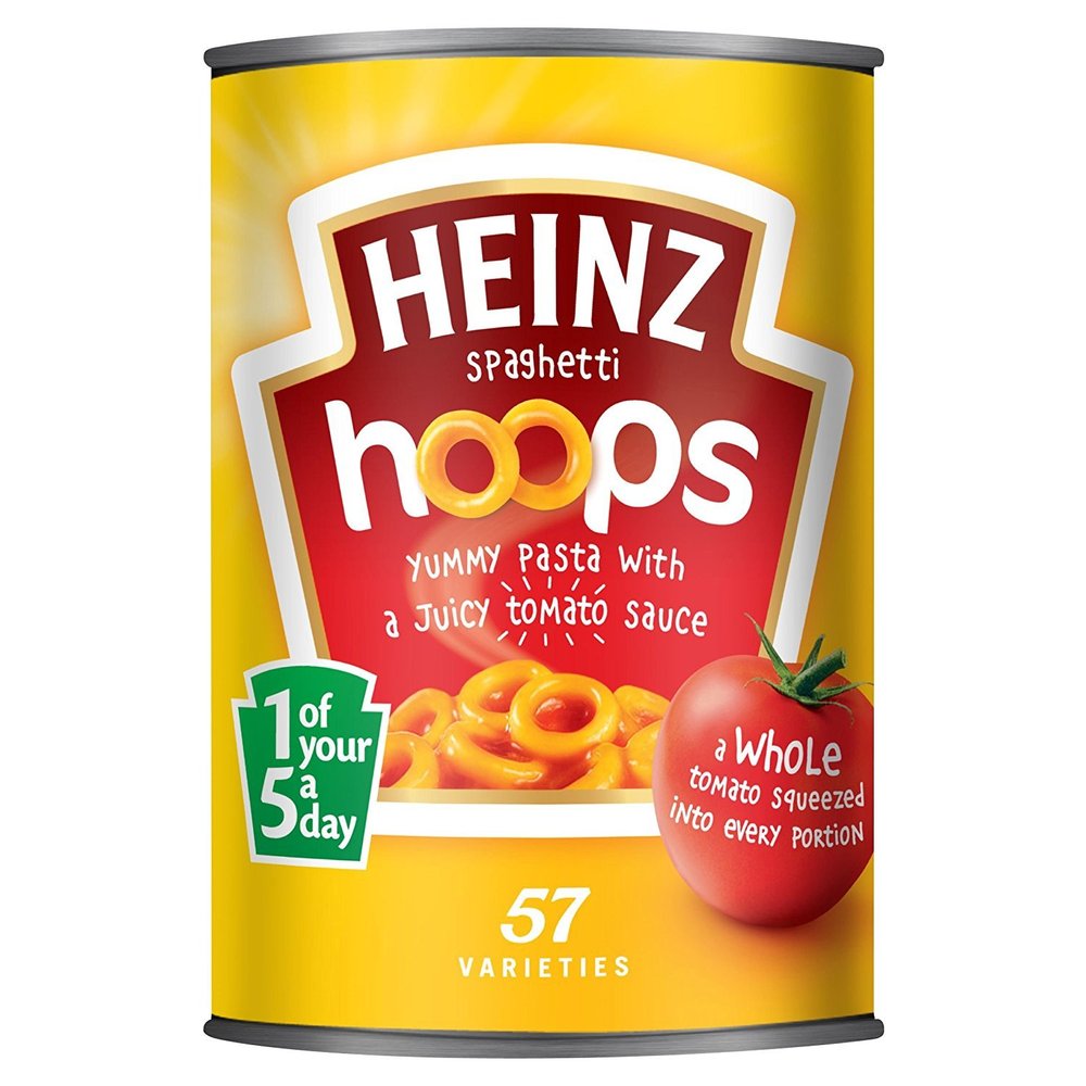 HEINZ Spaghetti Hoops, 400 g (Pack of 24), Yellow