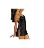 Shirley of Hollywood Charmeuse Lace-Up Chemise, Number 20015, X-Large, Black view 1