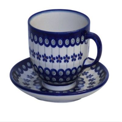 Ceramic Pottery Cup and Saucer (Milchkaffeetasse) 0.5 Litres with 166a