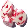 100 x Red & Pink Wedding Favour Wrapped Rock Sweets with BRIDE and GROOM. Raspberry Ripple Ice Cream Flavour view 1