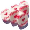 100 x Red & Pink Wedding Favour Wrapped Rock Sweets with BRIDE and GROOM. Raspberry Ripple Ice Cream Flavour view 3