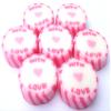 100 x Pink Wedding Favour Wrapped Rock Sweets with WITH LOVE. Strawberry & Cream Flavour view 3
