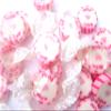 100 x Pink Wedding Favour Wrapped Rock Sweets with WITH LOVE. Strawberry & Cream Flavour view 4