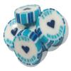 100 x Navy Blue and Turquoise Wedding Favour Wrapped Rock Sweets with JUST MARRIED. Pineapple Crush Flavour view 1