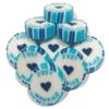 100 x Navy Blue and Turquoise Wedding Favour Wrapped Rock Sweets with JUST MARRIED. Pineapple Crush Flavour view 4