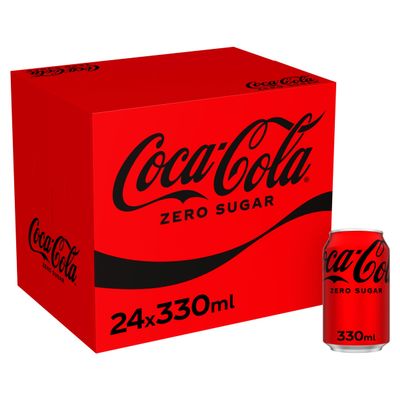 Coca-Cola Zero Sugar Soft Drink Cans, 24 x 330 mL