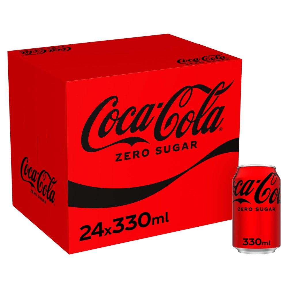 Coca-Cola Zero Sugar Soft Drink Cans, 24 x 330 mL