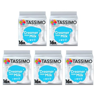 Tassimo Milk Creamer Pods x16 (Pack of 5, Total 80 Drinks)