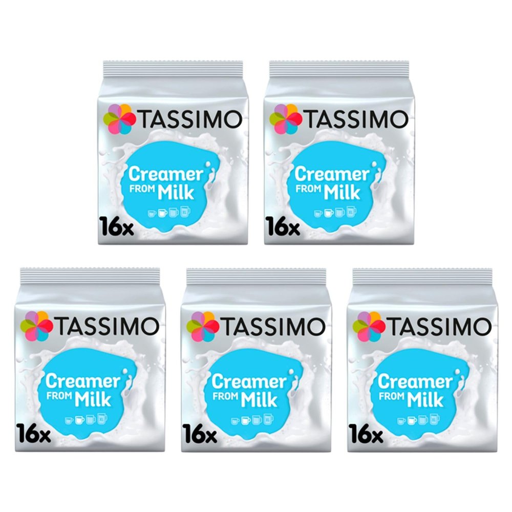 Tassimo Milk Creamer Pods x16 (Pack of 5, Total 80 Drinks)