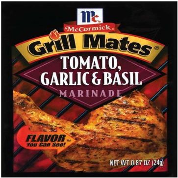 McCormick GRILL MATES Tomato Garlic & Basil Marinade 1 x 24g Sachet American Import