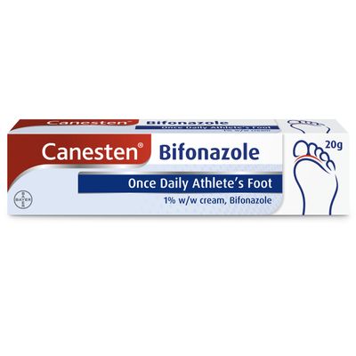 Canesten Bifonazole Once Daily Athletes Foot 1% w/w Cream | Effective Athletes Foot Treatment | Canesten's Most Convenient Treatment | Only 1 Application Per Day | Antifungal Cream | 20 g