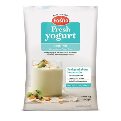 EasiYo Natural Plain Flavour Yogurt - Each Sachet makes 1kg - For use with EasiYo Yoghurt Makers - 3 Pack