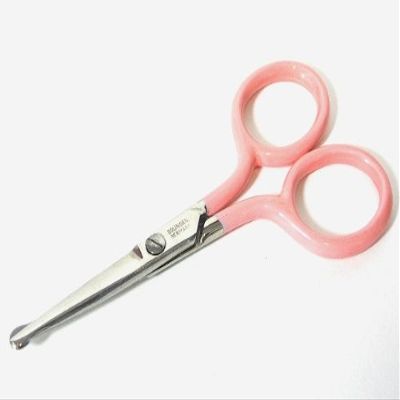 Baby Nose Hair Scissors - BS Doppelkopf - Round Tip - Total Length: 9.5 cm