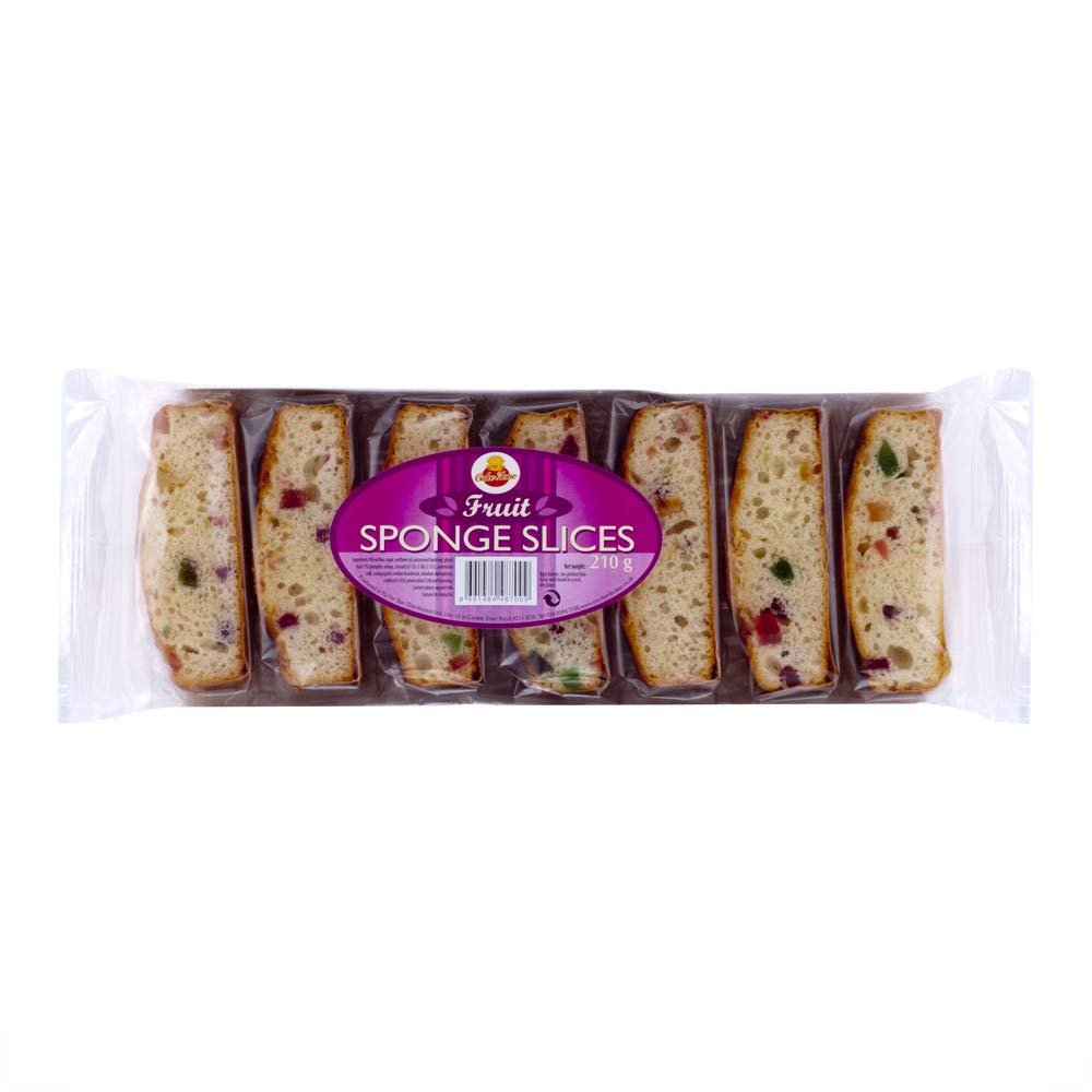 Cake Zone Fruit Sponge Slices (Pack of 6) Suitable for Vegetarians