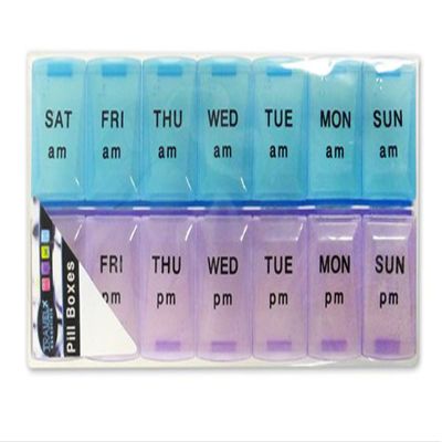 7 Day Pill Box with Clip Lids - Handy Medicine Organiser & Tablet Storage Dispenser