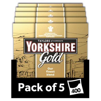 Yorkshire Tea Gold Tea, 80 Tea Bags (Pack of 5, total 400 Teabags)