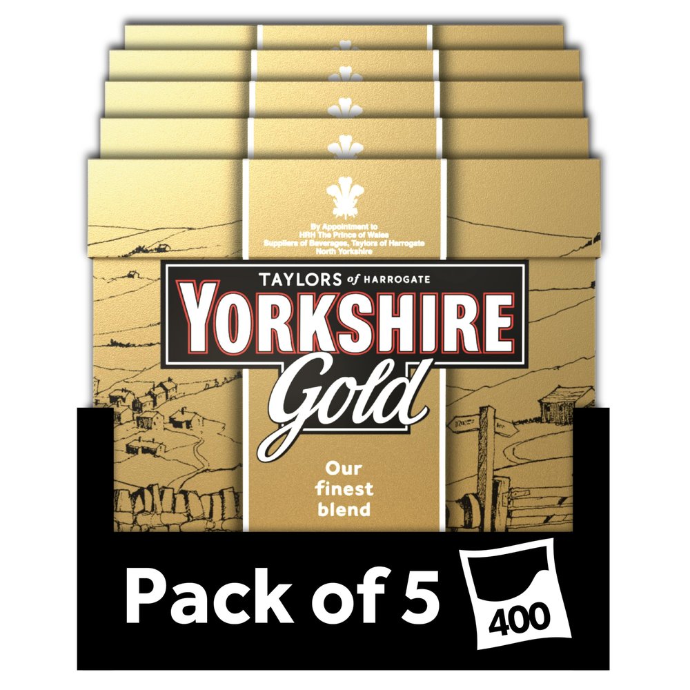 Yorkshire Tea Gold Tea, 80 Tea Bags (Pack of 5, total 400 Teabags)