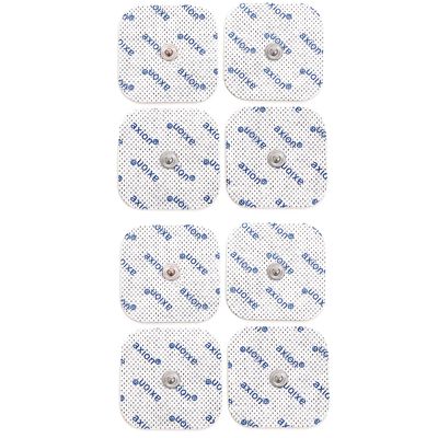 8 axion electrodes compatible with SANITAS & BEURER devices - 45x45 mm - TENS & EMS pads for electrostimulation machines - 3.5mm snap button