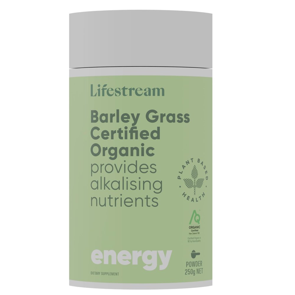 Lifestream Barley Grass Powder Premium Certified Organic Superfood Rich in Chlorophyll for Alkalising Detox Immune and Digestive Support Vegan Friendly 250 Grams