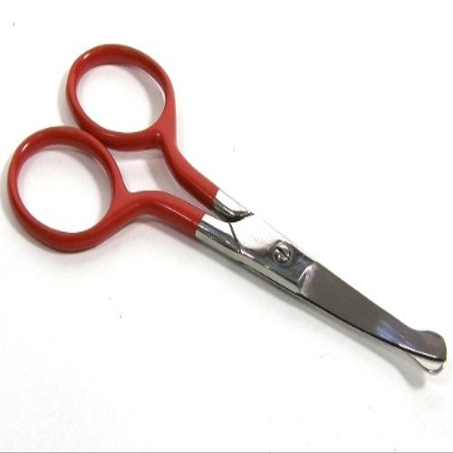 Baby Nose Hair Scissors in Red - 9 cm