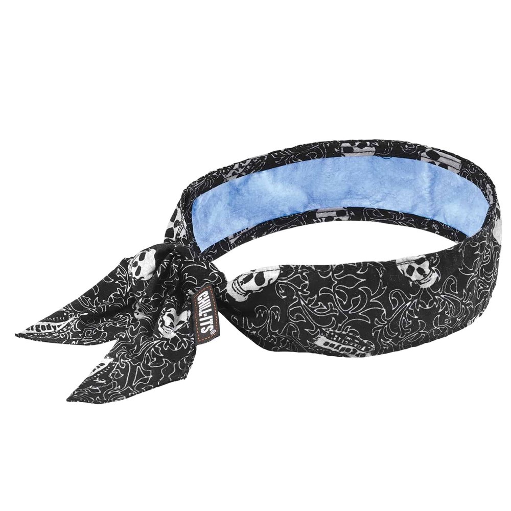 Ergodyne Chill Its 6700CT Cooling Bandana, Lined with Evaporative PVA Material for Fast Cooling Relief, Tie for Adjustable Fit