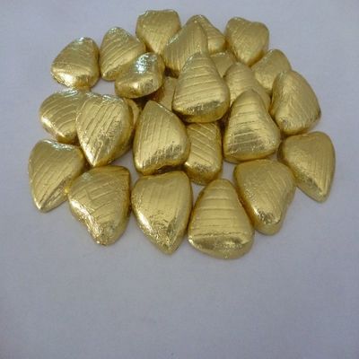 GOLD FOIL CHOCOLATE LOVE HEARTS WEDDING FAVOURS X70