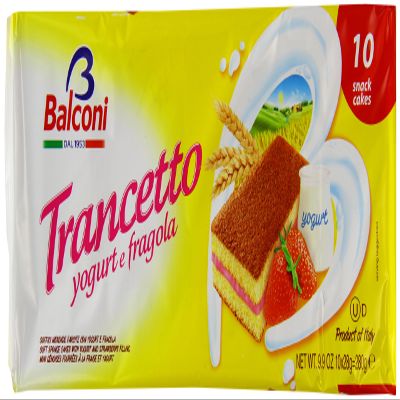 Balconi Trancetto Strawberry Cake Bars 28 g (Pack of 15, 10 Pieces Each)