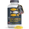 Cod Liver Oil Capsules High Strength 1000mg 365 Omega 3 Softgels, EPA DHA Vitamin A, Vitamin D3, 1 Year Supply, Heart, Brain, Eye Health and Immune System Support, Gluten Free, UK Made, by Transforme view 1