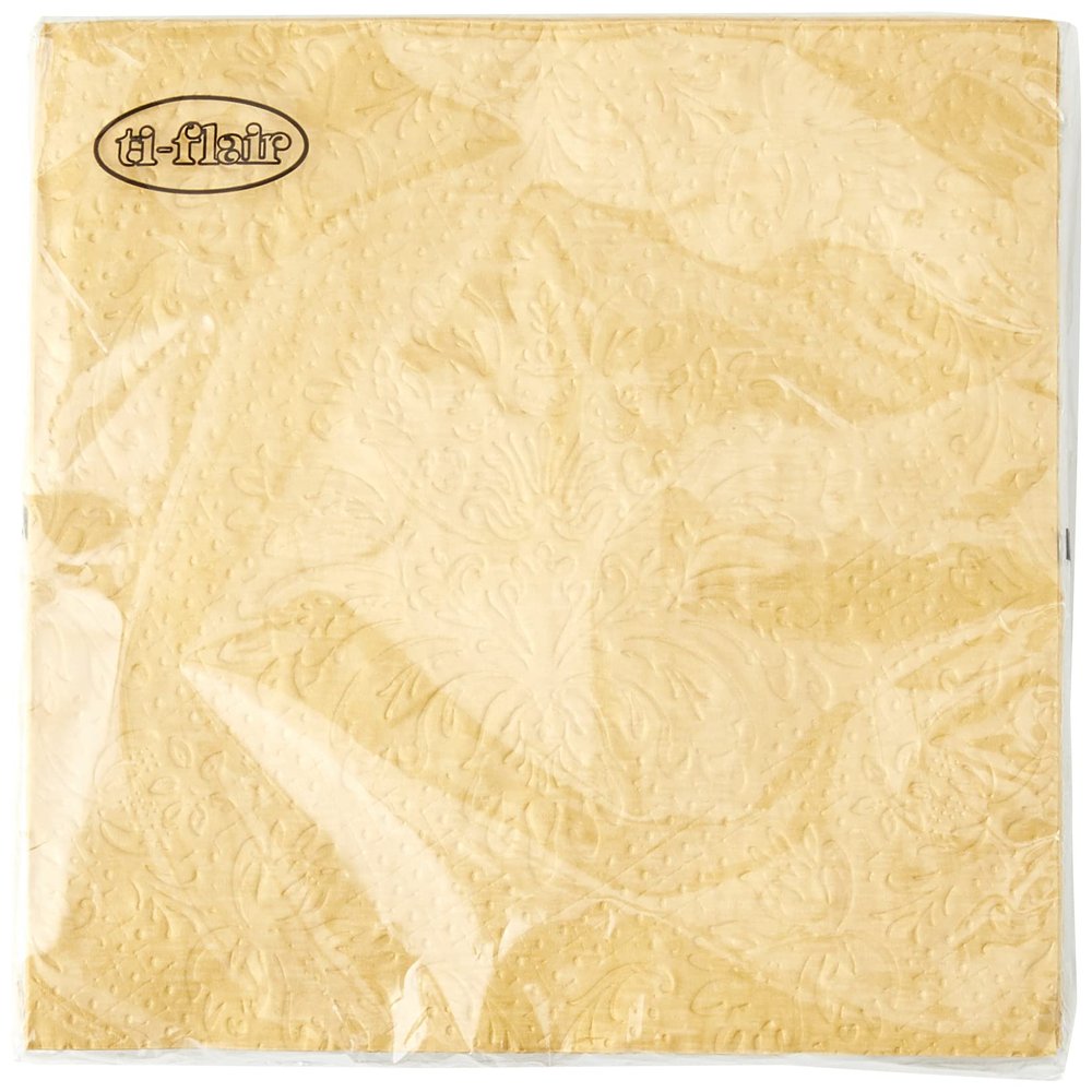 Anniversary House Tiflair Luxury Embossed Gold Lunch Napkins 3 ply