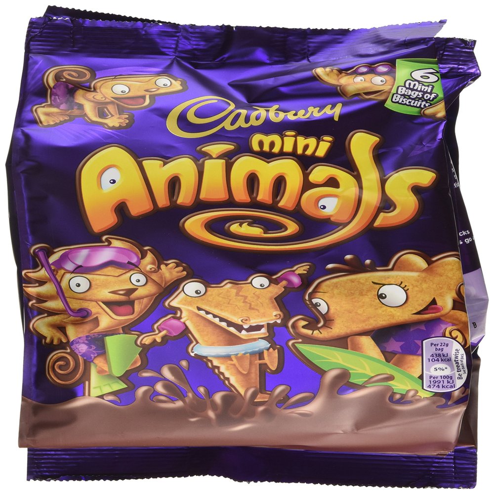 Cadbury Mini Animals Biscuits 6 x 22 g (Pack of 8)