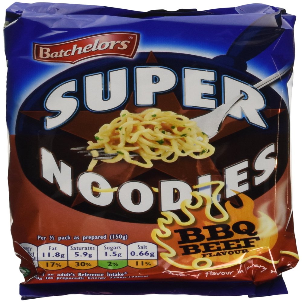 Batchelors Super Noodles Barbecue Beef Flavour 100 g (Pack of 16)