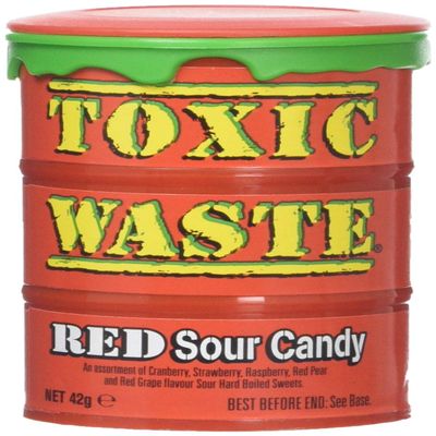 Toxic Waste Sour Candy Red Drum 42 g (Pack of 12)