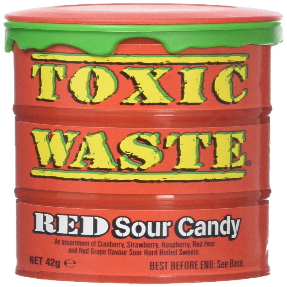 Toxic Waste Sour Candy Red Drum 42 g (Pack of 12)