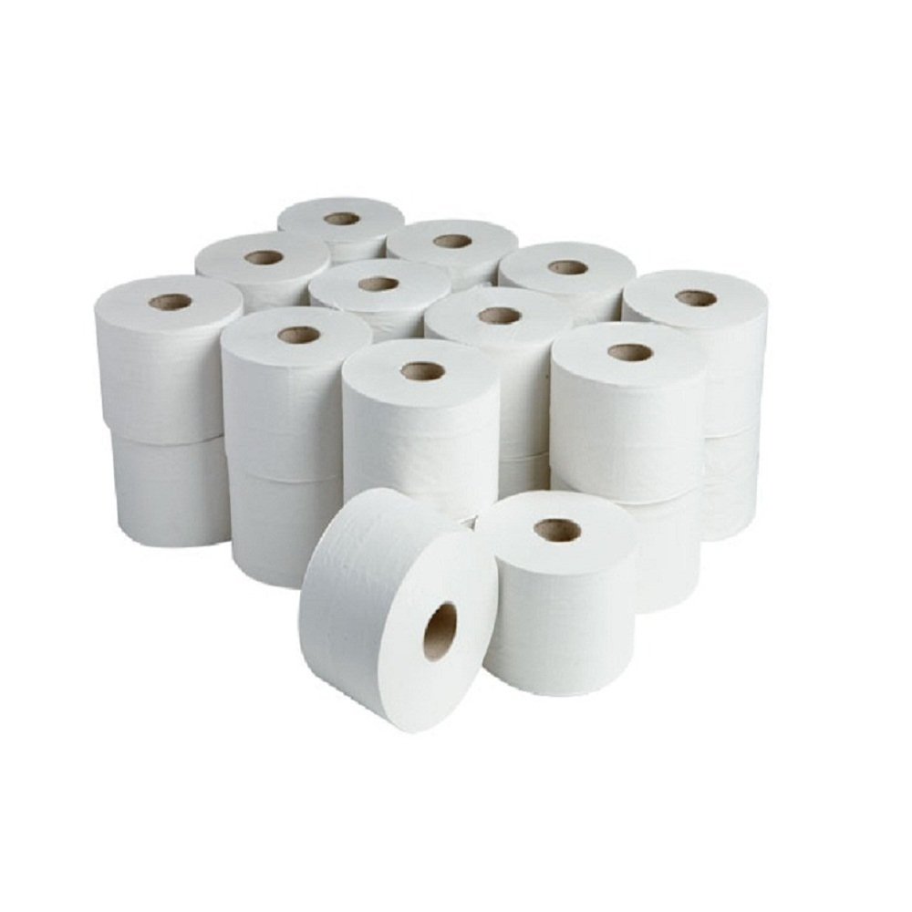 Case 24 Micro Twin Jumbo Versatwin Style White 2 Ply Toilet Rolls 110M Soft White Hi-Grade not Recycled Super Maxx