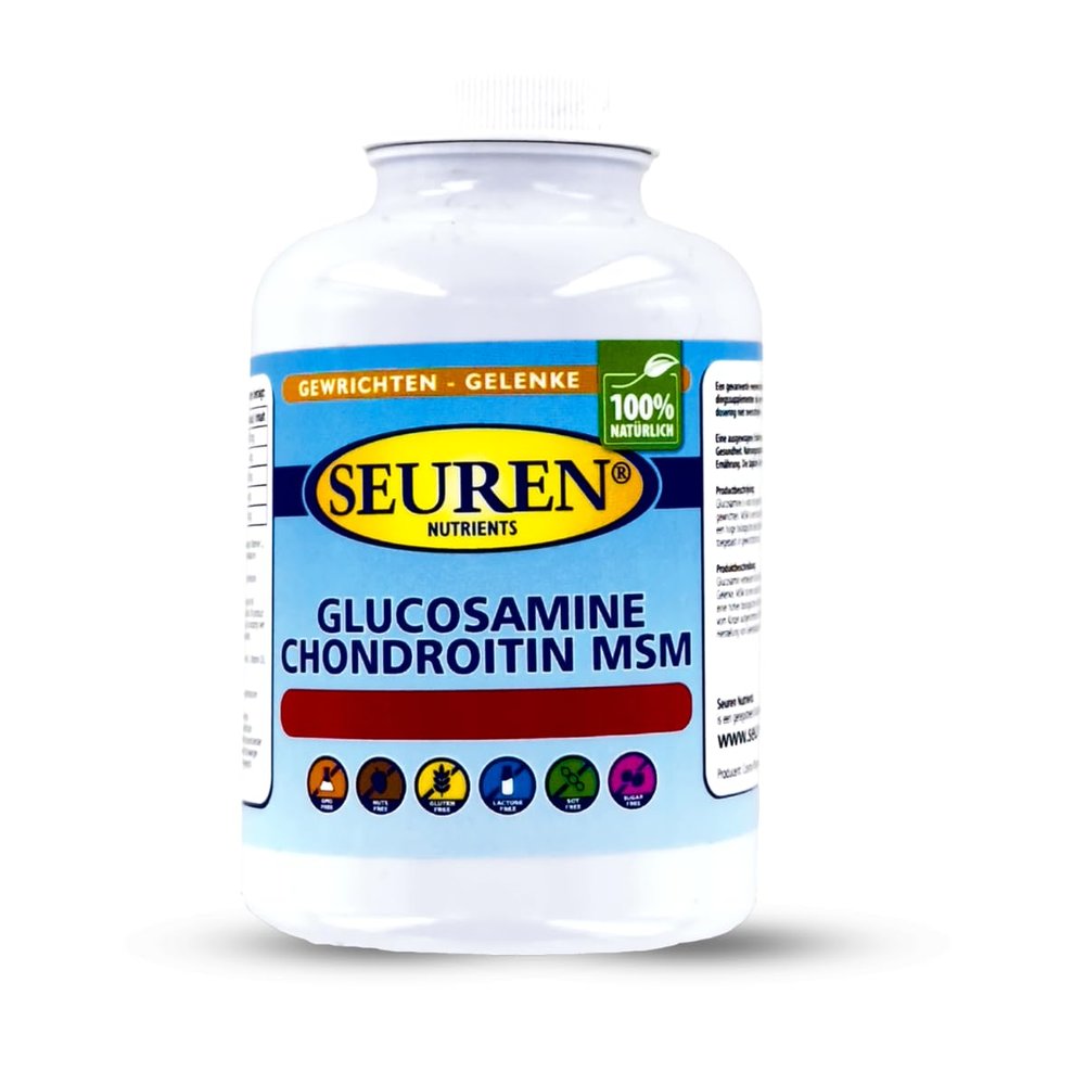 Seuren Nutrients | Glucosamine & Chondroitin Plus MSM 120 Tablets | High dose Capsules for Healthy Joints Gluten Free | Lactose Free | Sugar-Free | 100% Natural