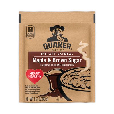 Quaker Instant Oatmeal Maple & Brown Sugar 40 Pack Box 1.72kg