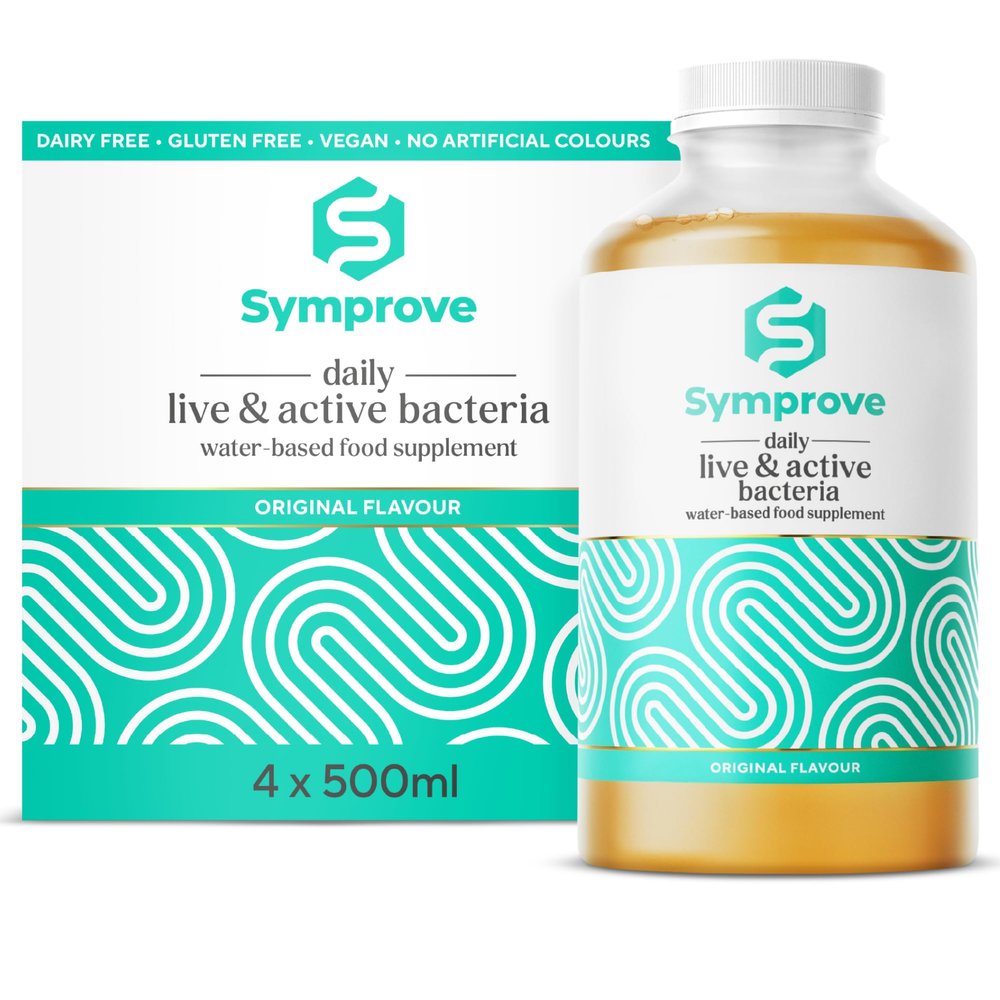 Symprove Probiotic, Original Flavour, Fermented to a Level of at Least 10 Billion CFUs per 70ml Shot, Water-Based, Dairy & Gluten Free, Vegan (4 x 500ml)