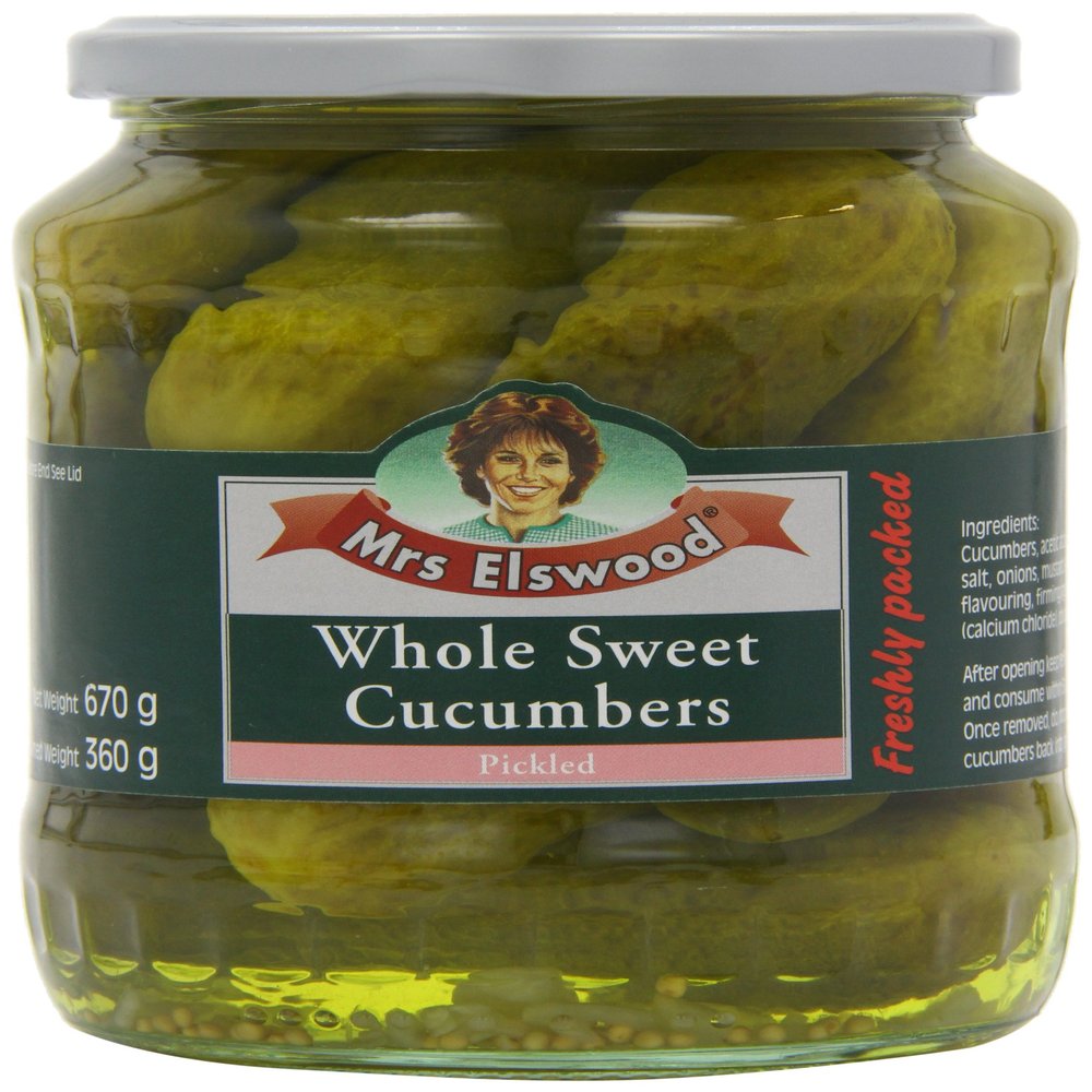 Elswood Whole Sweet Cucumbers 670 g (Pack of 6)