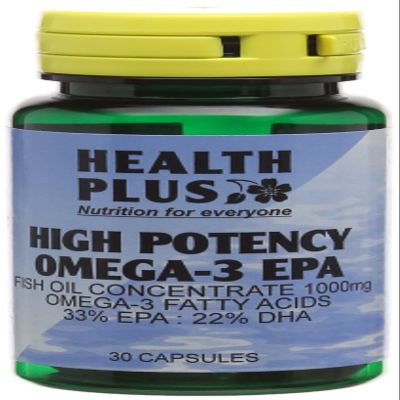 Health Plus High Potency Omega-3 EPA 1000mg (33:22) Fish Oil Supplement - 30 Capsules