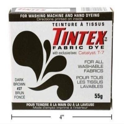 LOT OF 1 TINTEX BRAND DARK BROWN FABRIC DYE #27 NEW