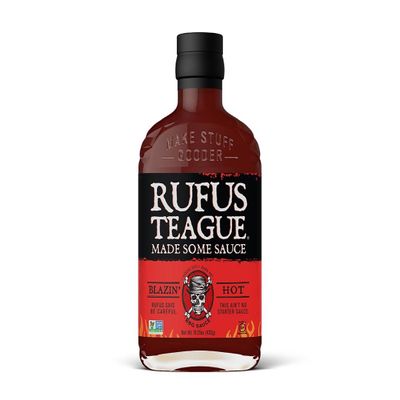 Rufus Teague Blazin Hot BBQ Sauce 432g Hot BBQ Sauce with Smoke & Chilli For Ribs, Wings & Burgers Gift for Men, Spicy Grill Set