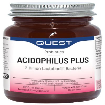 Quest Acidophilus Plus Probiotic Capsules 2 Billion CFU for Immune & Digestive Support. Helps Restore Gut Friendly Bacteria & Regulate Immune Responses. Vegan & Gluten Free (180 Capsules)