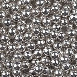 100g 6mm Edible Silver Balls - Cup Cake Sprinkles Decorations