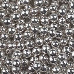 100g 6mm Edible Silver Balls - Cup Cake Sprinkles Decorations