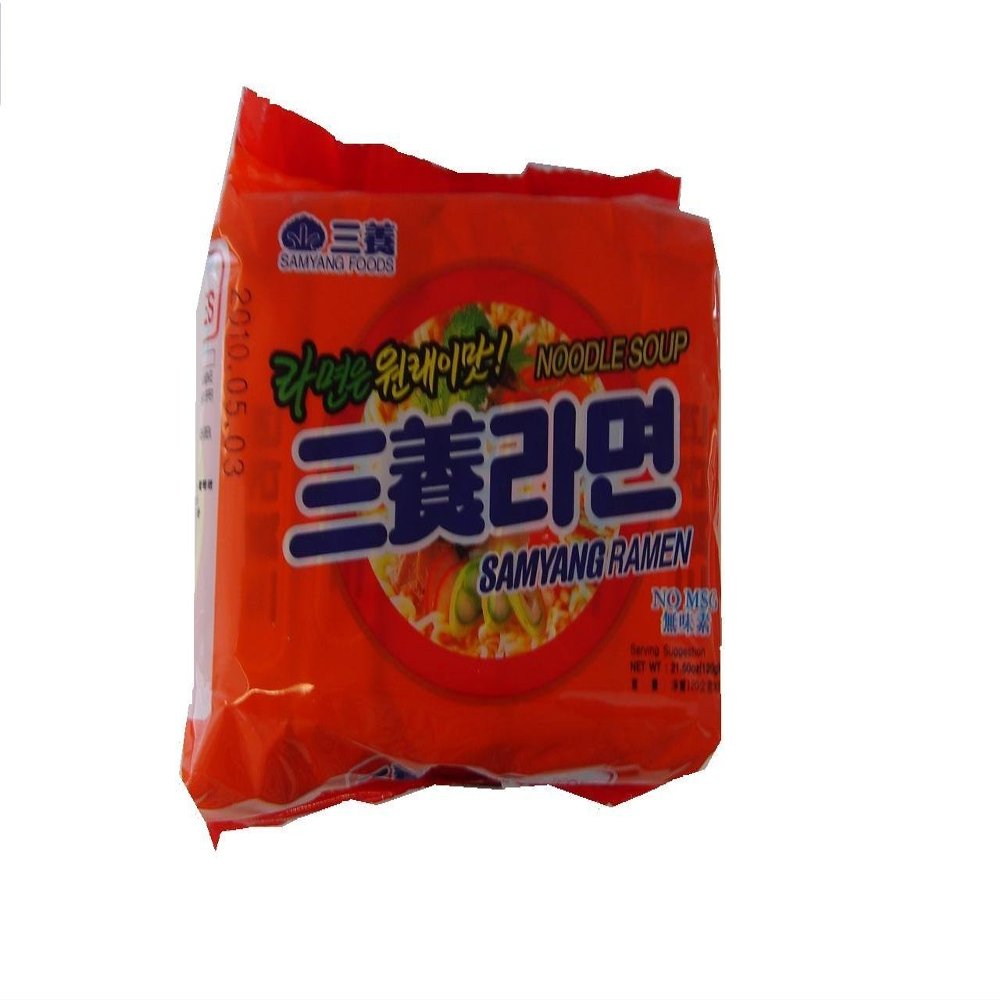 5 - Pieces of Samyang Ramen Hot Beef Flavor Noodle Soup, 4.23 Oz, 120g X5, Made in Korea by N/A