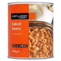 Chefs Larder Baked Beans in Rich Tomato Sauce 840g | Catering Size Tin | High Fibre | Hearty & Convenient Meal Staple | Ideal for Bulk Use, Food Service & Home Cooking