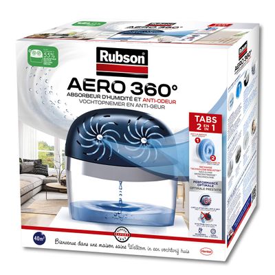 Rubson 1619477 Aero 360 Moisture Absorber for rooms up to 40 sq metres plus 2 Refills